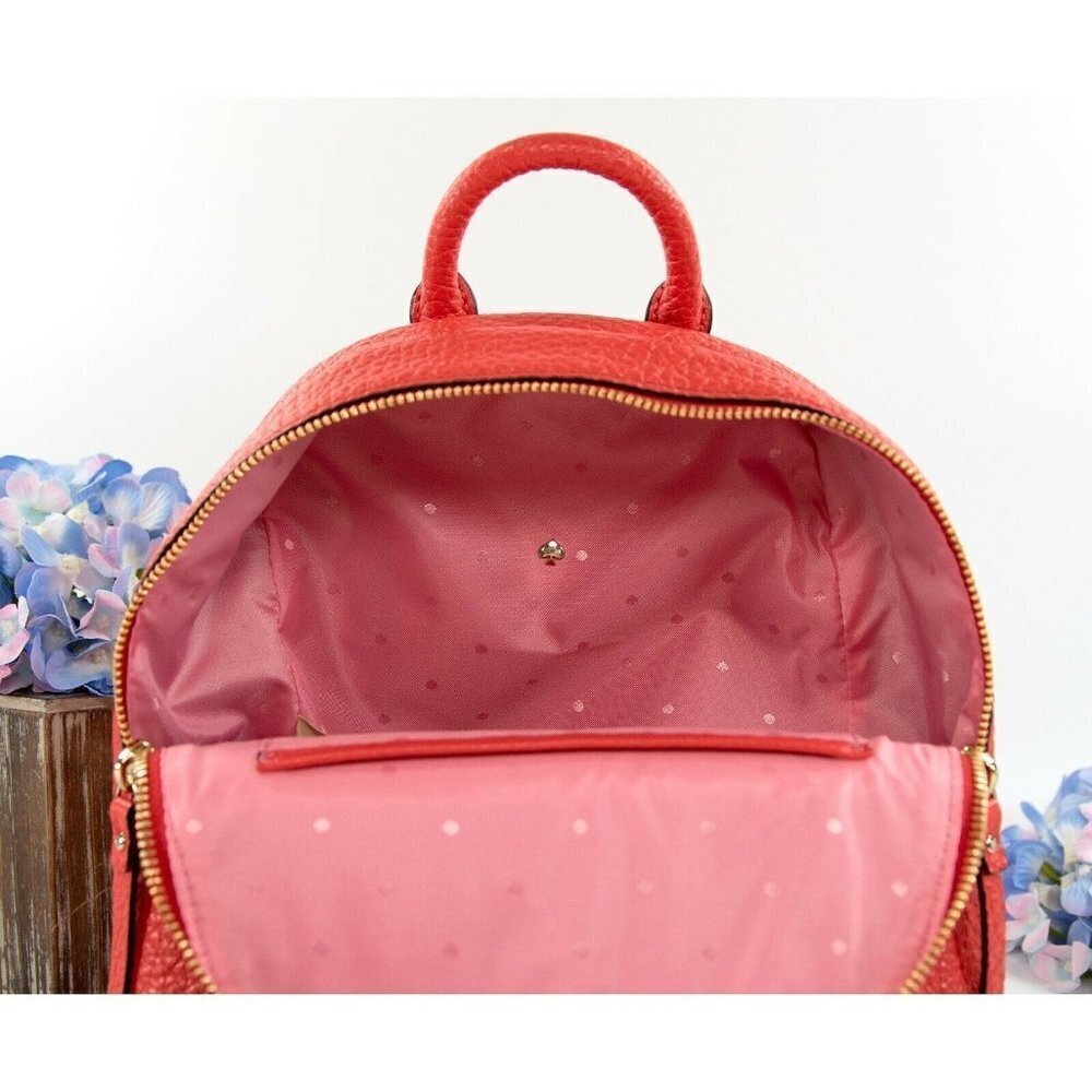 Kate Spade Carter Street Caden Picnic Red Leather Backpack Bag NWT - Picture 2 of 8